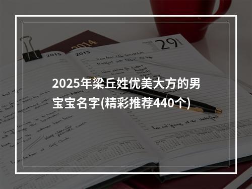 2025年梁丘姓优美大方的男宝宝名字(精彩推荐440个)