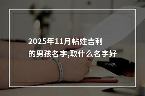 2025年11月帖姓吉利的男孩名字,取什么名字好