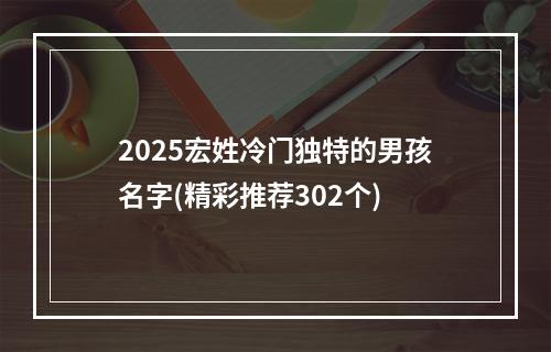 2025宏姓冷门独特的男孩名字(精彩推荐302个)