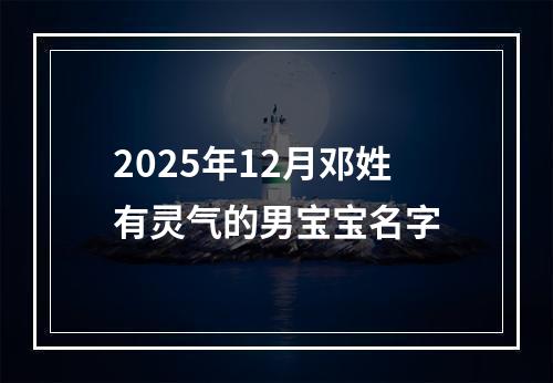 2025年12月邓姓有灵气的男宝宝名字