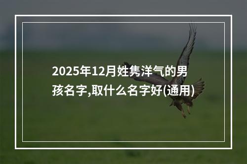 2025年12月姓隽洋气的男孩名字,取什么名字好(通用)