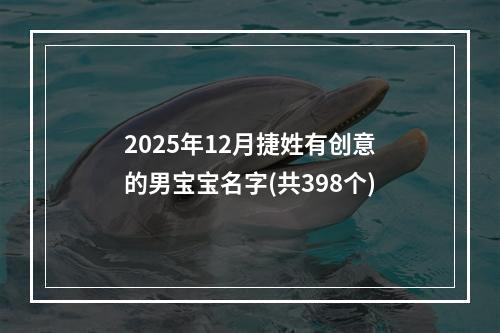 2025年12月捷姓有创意的男宝宝名字(共398个)