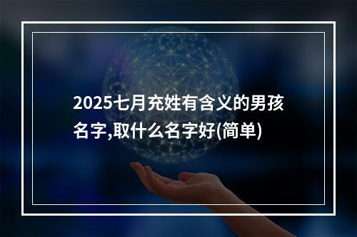 2025七月充姓有含义的男孩名字,取什么名字好(简单)