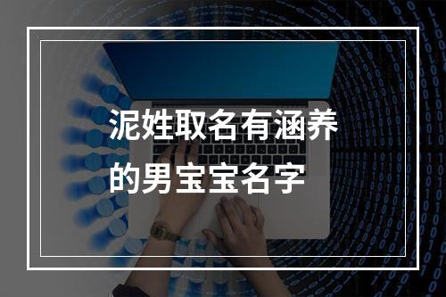 泥姓取名有涵养的男宝宝名字