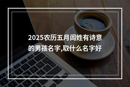 2025农历五月闾姓有诗意的男孩名字,取什么名字好