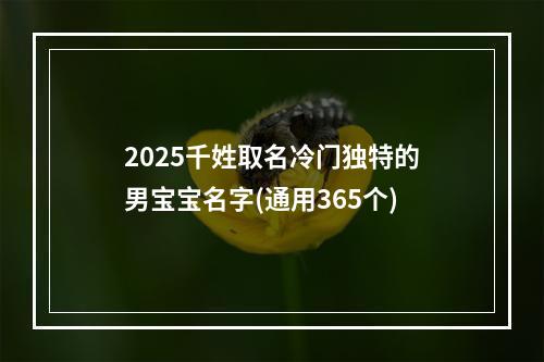 2025千姓取名冷门独特的男宝宝名字(通用365个)