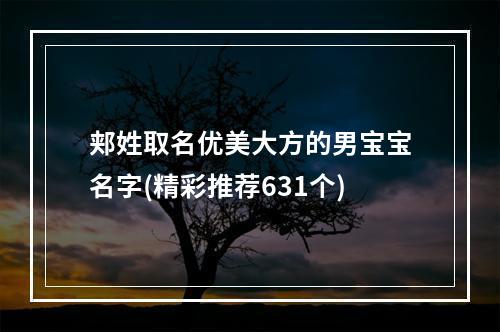 郏姓取名优美大方的男宝宝名字(精彩推荐631个)