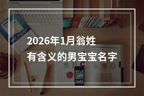 2026年1月翁姓有含义的男宝宝名字