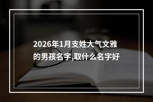 2026年1月支姓大气文雅的男孩名字,取什么名字好
