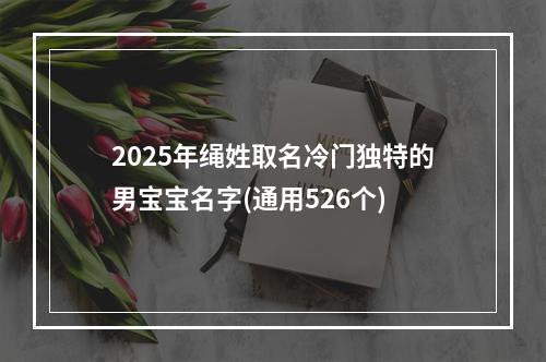 2025年绳姓取名冷门独特的男宝宝名字(通用526个)