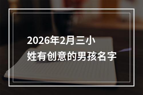2026年2月三小姓有创意的男孩名字