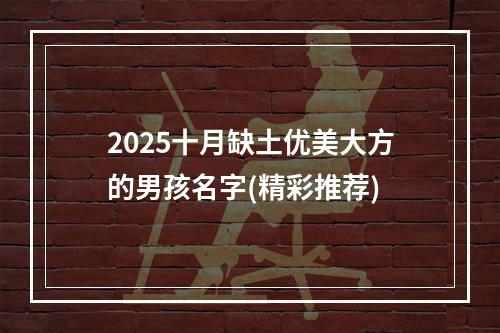 2025十月缺土优美大方的男孩名字(精彩推荐)