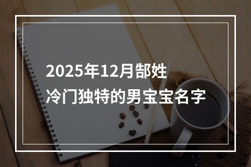 2025年12月郜姓冷门独特的男宝宝名字
