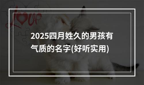 2025四月姓久的男孩有气质的名字(好听实用)