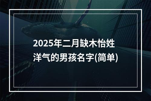 2025年二月缺木怡姓洋气的男孩名字(简单)