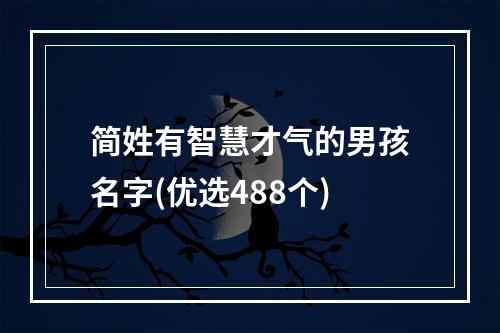 简姓有智慧才气的男孩名字(优选488个)