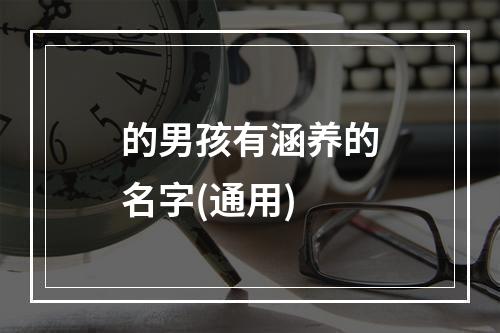 的男孩有涵养的名字(通用)