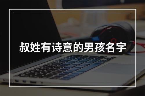 叔姓有诗意的男孩名字