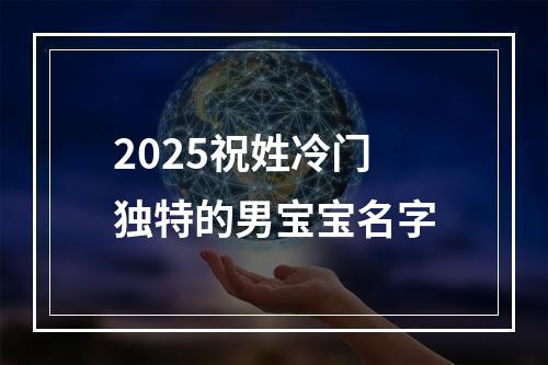 2025祝姓冷门独特的男宝宝名字