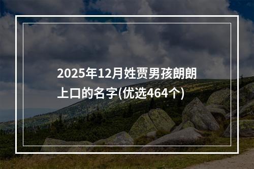 2025年12月姓贾男孩朗朗上口的名字(优选464个)