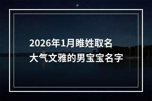 2026年1月睢姓取名大气文雅的男宝宝名字