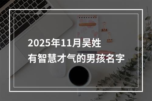 2025年11月吴姓有智慧才气的男孩名字