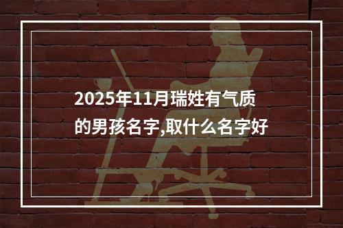 2025年11月瑞姓有气质的男孩名字,取什么名字好