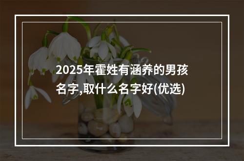 2025年霍姓有涵养的男孩名字,取什么名字好(优选)