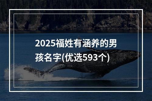 2025福姓有涵养的男孩名字(优选593个)
