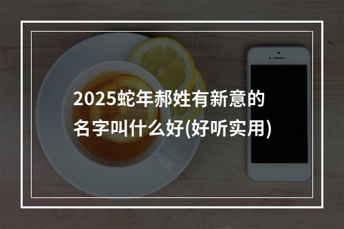 2025蛇年郝姓有新意的名字叫什么好(好听实用)