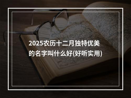 2025农历十二月独特优美的名字叫什么好(好听实用)