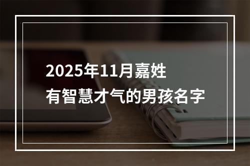 2025年11月嘉姓有智慧才气的男孩名字