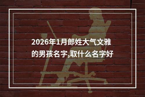 2026年1月郎姓大气文雅的男孩名字,取什么名字好