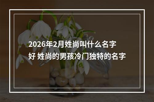 2026年2月姓尚叫什么名字好 姓尚的男孩冷门独特的名字