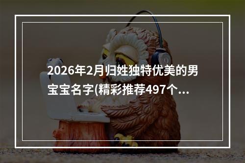 2026年2月归姓独特优美的男宝宝名字(精彩推荐497个)