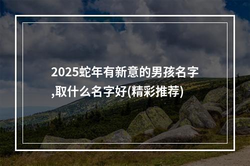 2025蛇年有新意的男孩名字,取什么名字好(精彩推荐)