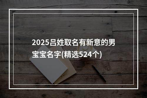 2025吕姓取名有新意的男宝宝名字(精选524个)