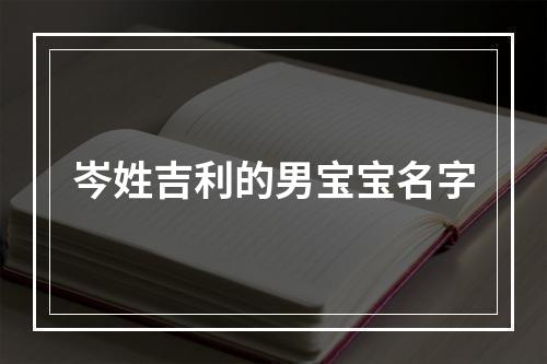 岑姓吉利的男宝宝名字