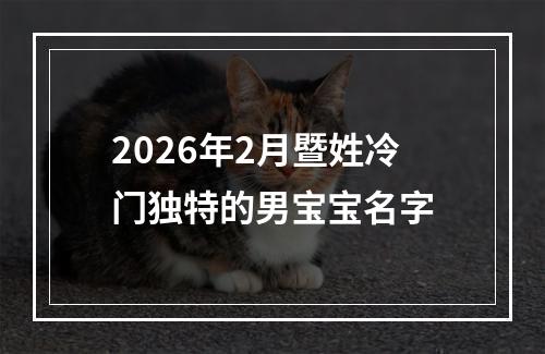 2026年2月暨姓冷门独特的男宝宝名字