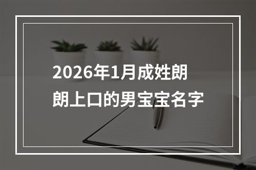2026年1月成姓朗朗上口的男宝宝名字