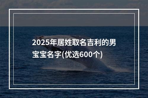 2025年居姓取名吉利的男宝宝名字(优选600个)