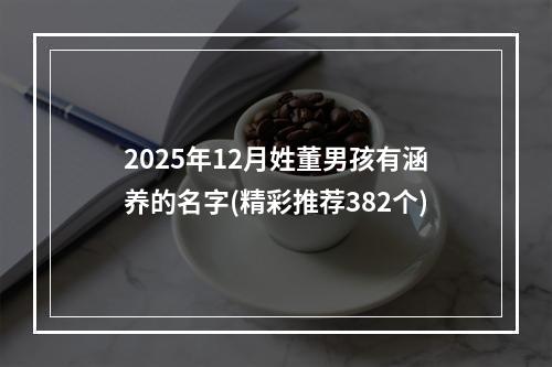 2025年12月姓董男孩有涵养的名字(精彩推荐382个)