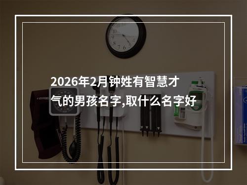 2026年2月钟姓有智慧才气的男孩名字,取什么名字好