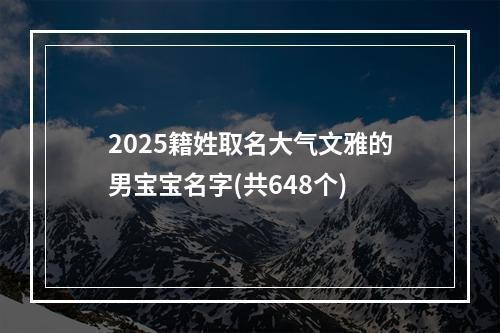 2025籍姓取名大气文雅的男宝宝名字(共648个)
