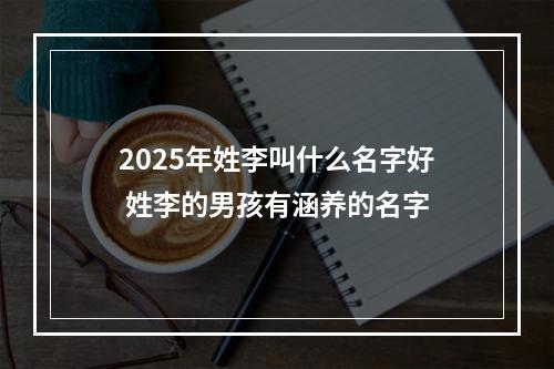 2025年姓李叫什么名字好 姓李的男孩有涵养的名字