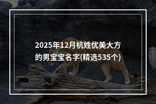 2025年12月杭姓优美大方的男宝宝名字(精选535个)