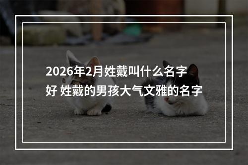 2026年2月姓戴叫什么名字好 姓戴的男孩大气文雅的名字