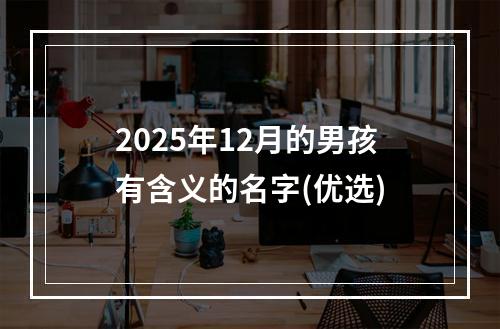 2025年12月的男孩有含义的名字(优选)