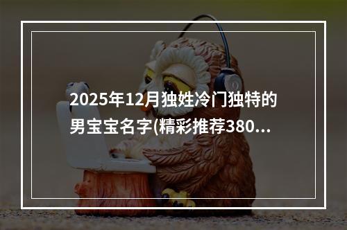2025年12月独姓冷门独特的男宝宝名字(精彩推荐380个)