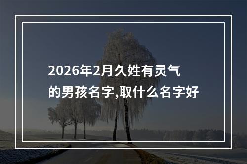 2026年2月久姓有灵气的男孩名字,取什么名字好